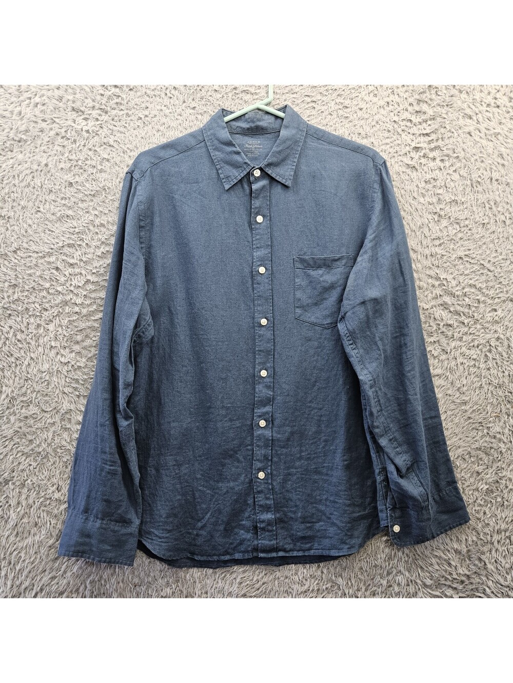 J.CREW Irish Linen Shirt By Baird McNutt Men Medium Chambray Blue